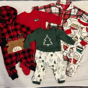 Baby Holiday Bundle with Reindeer, Santa, Christmas Tree and Plaid Prints